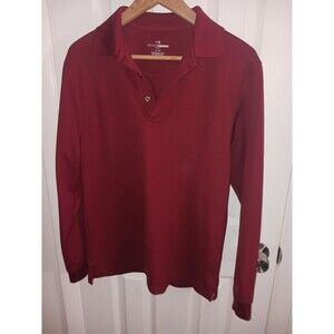 Grand Slam Polo Shirt Mens Small Red Long Sleeve Golf Casual